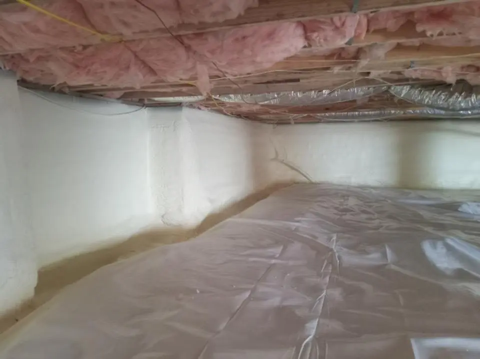 Crawl space encapsulation with closed-cell spray foam for Spray Foam Roofing in Gouverneur